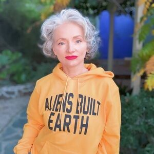 Yellow Graphic Hoodie for Women